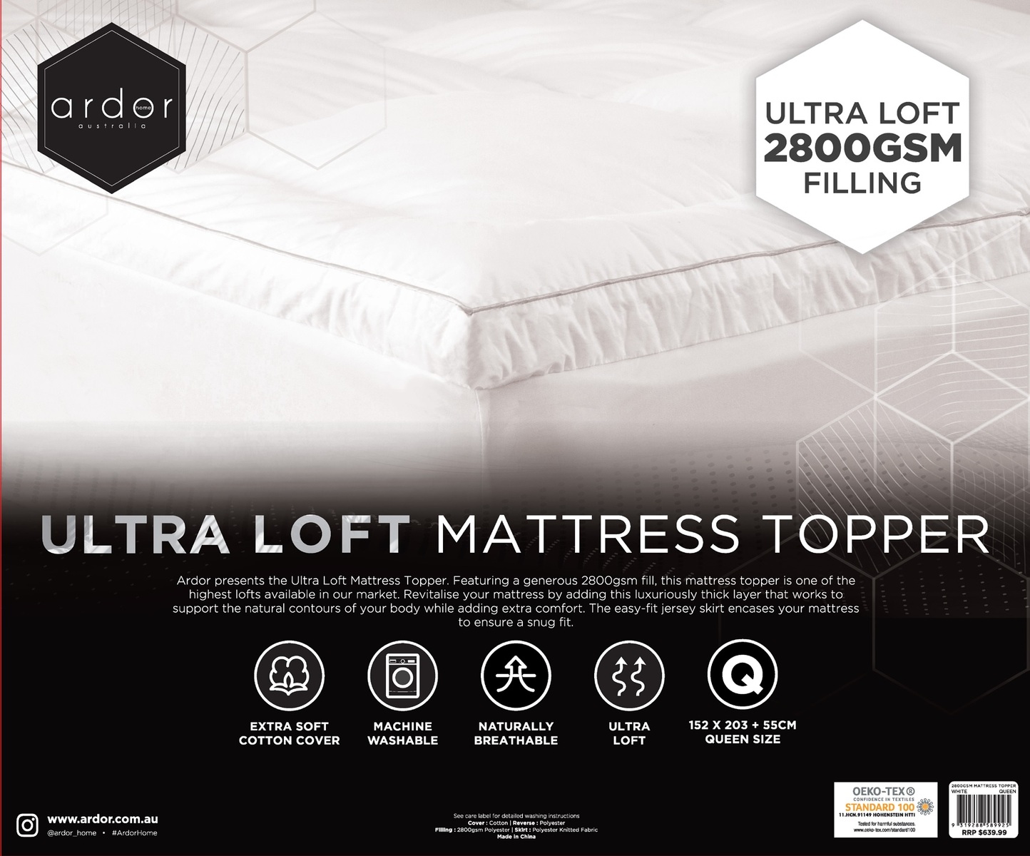 ardor 2000gsm mattress topper review