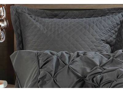 Grey Quilted European Pillowcases (twin pack)