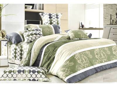 100 Cotton Olive Lime Sage Green Cascina Quilt Cover Duvet Cover Set