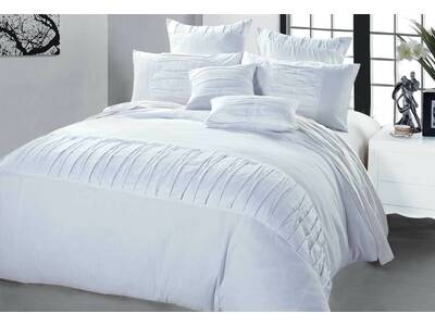 Kello White Quilt Cover Doona Cover Set In King Queen Size With